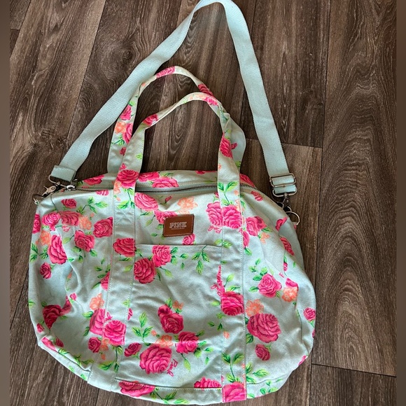 PINK Victoria's Secret Handbags - Victoria’s Secret Pink Floral Duffel